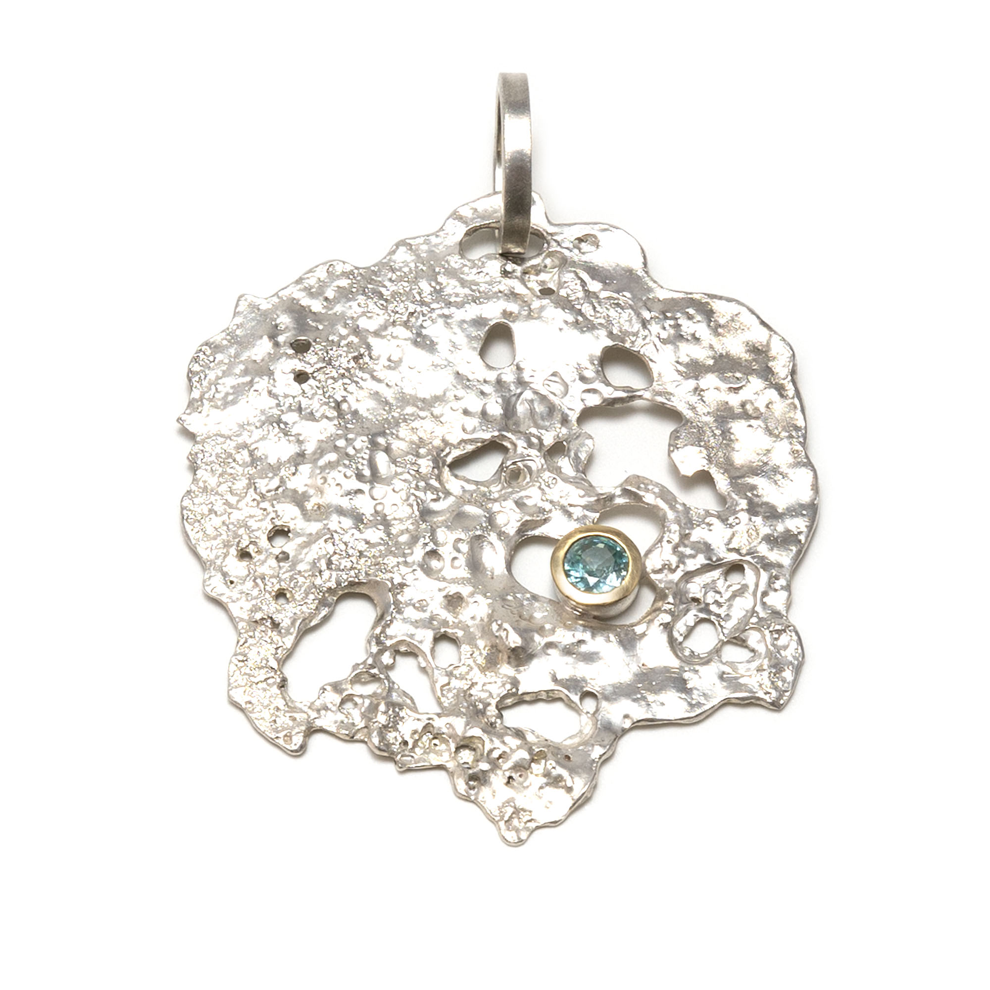 Anhänger "Snow Flake Flower", mit blauem Zirkon