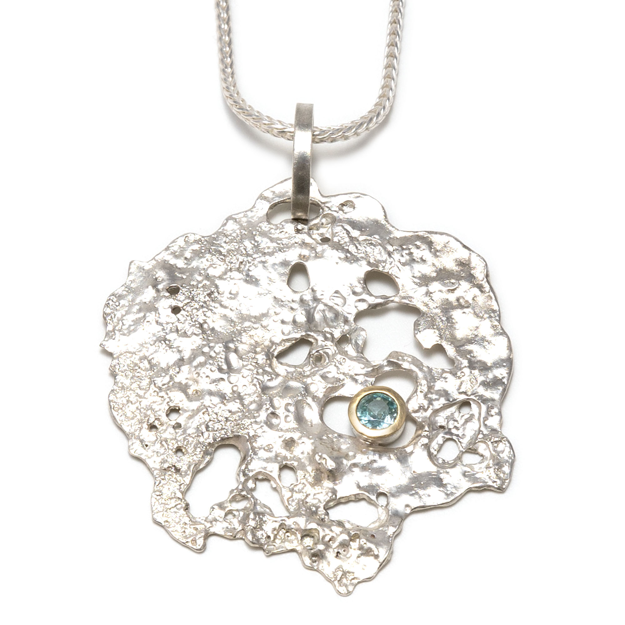 Anhänger "Snow Flake Flower", mit blauem Zirkon