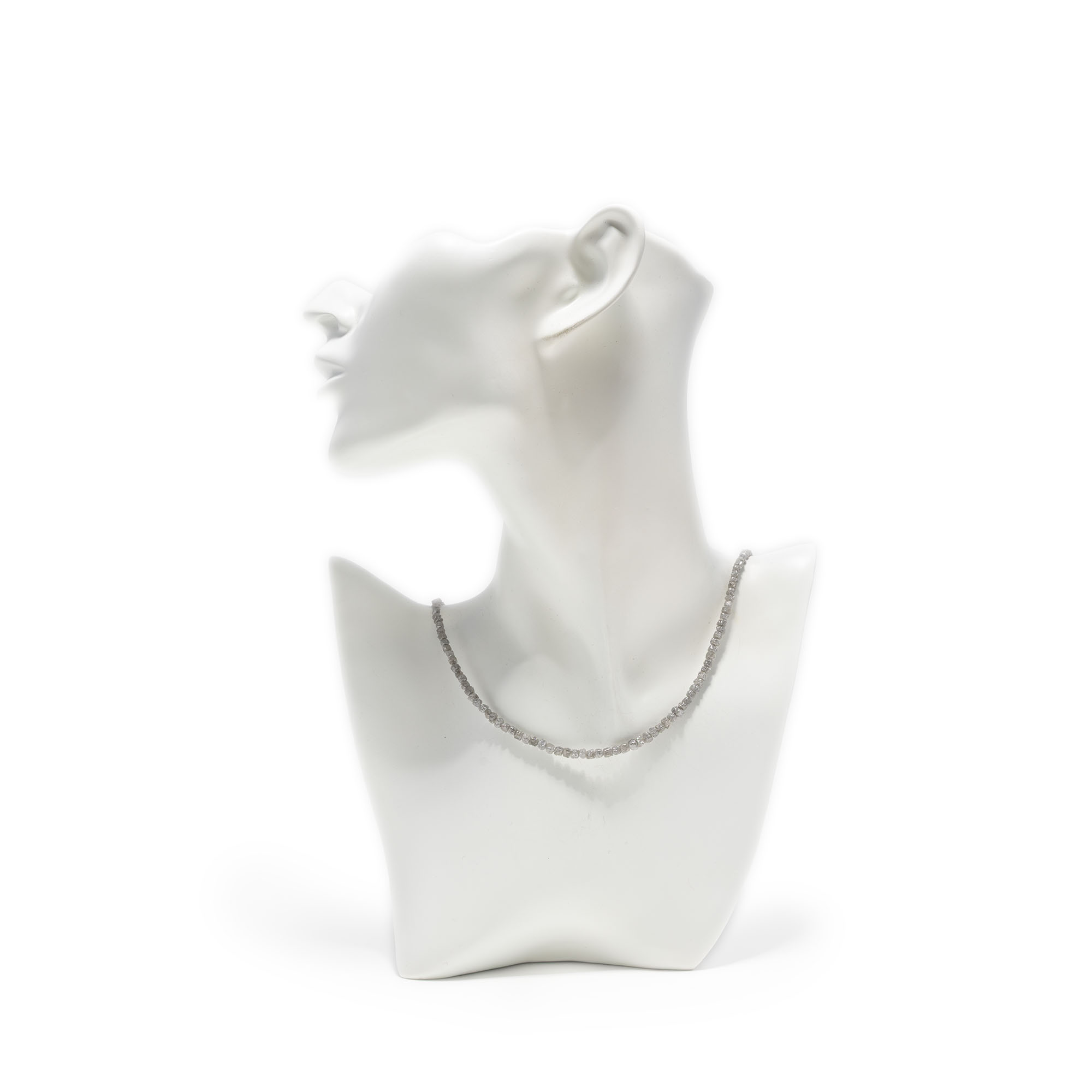 Platingraue Rohdiamantkette