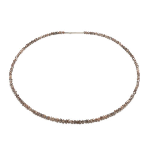 Taupefarbene Rohdiamantkette