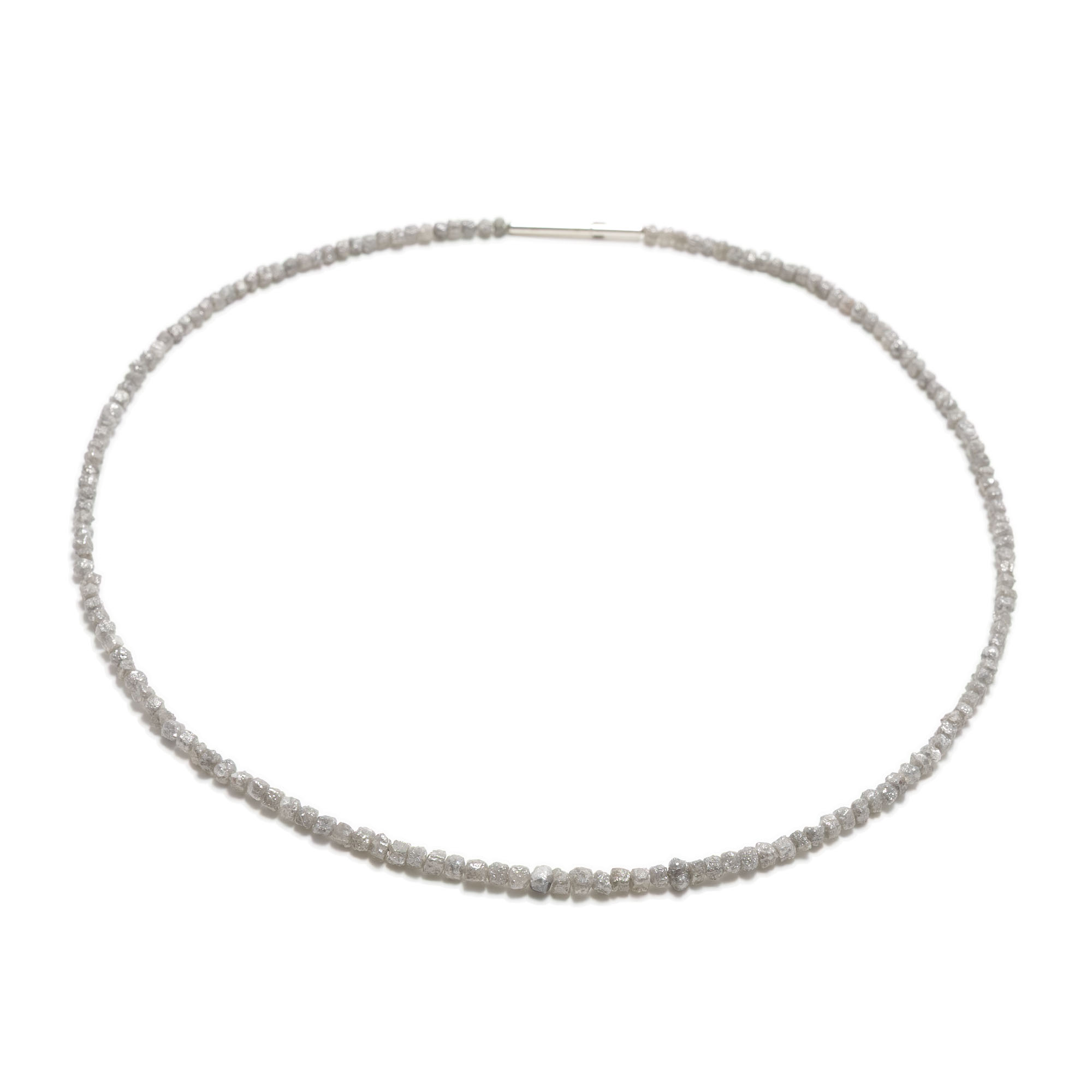 Platingraue Rohdiamantkette