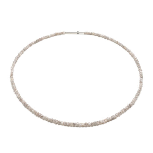 Silbergraue Rohdiamantkette