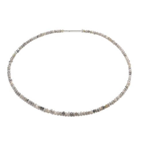 Graumelierte Rohdiamantkette